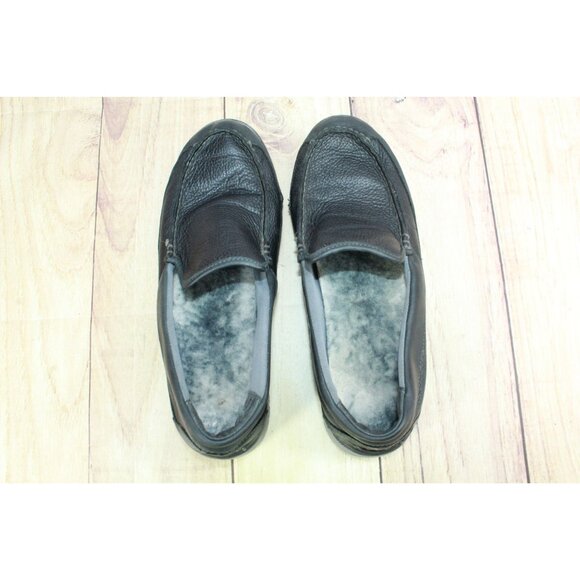 LL Bean All Week Men's Black Leather Slip On Moccasin Slipper Shoes Size 11 M - Picture 7 of 9